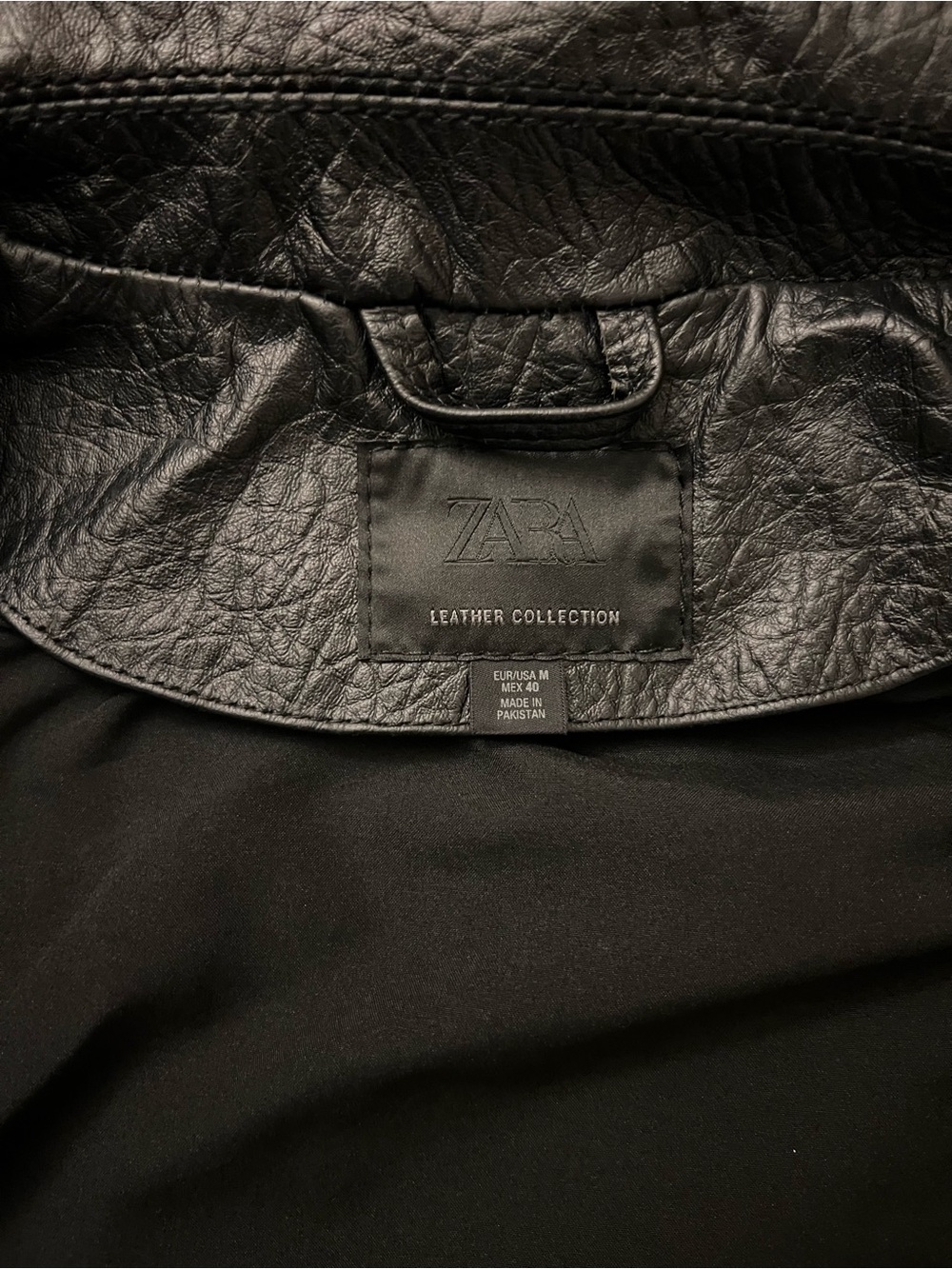 Zara Black Studded M Unisex Leather Jacket - Picture 5 of 5